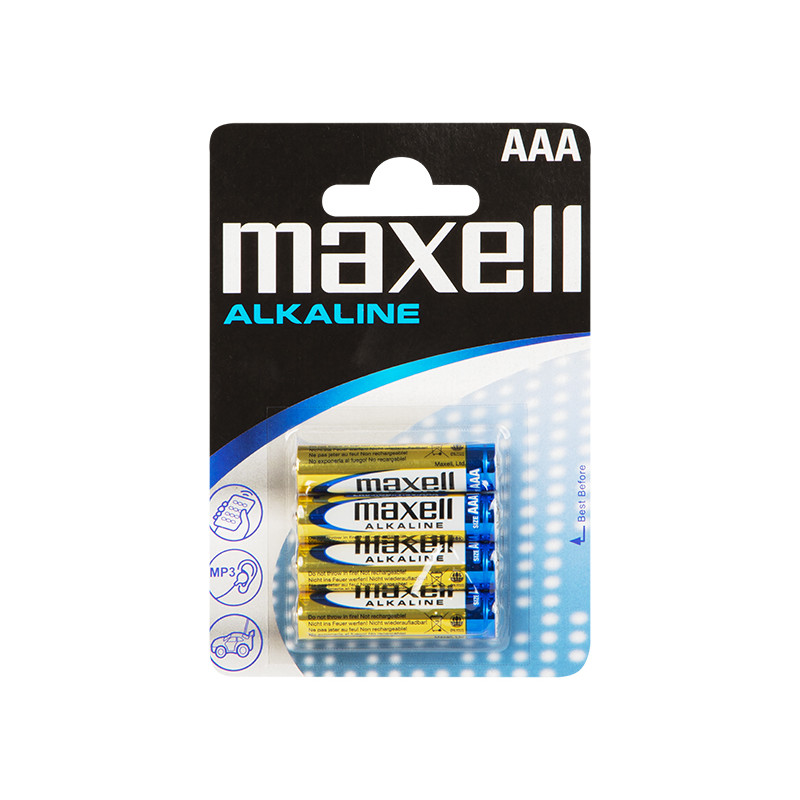 8643 - Alkaliskt batteri AAA 1.5 LR3 Maxell 4-pack blister