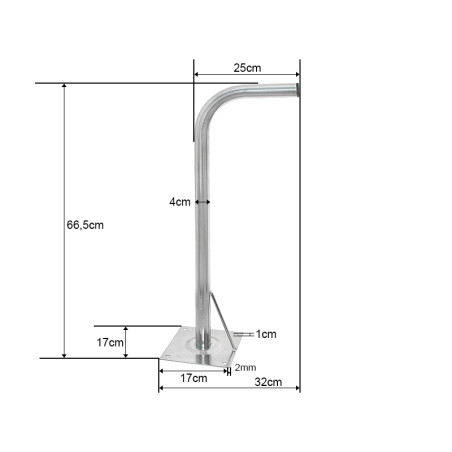 76-897- Väggmonterad böjd förstärkt 660-handtag
