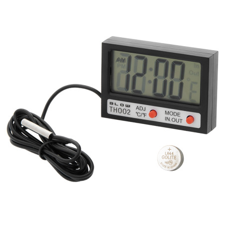 50-311 - Paneltermometer med LCD-display och klocka TH002