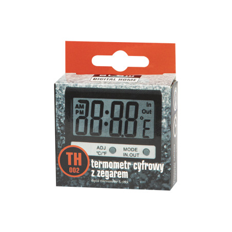 50-311 - Paneltermometer med LCD-display och klocka TH002