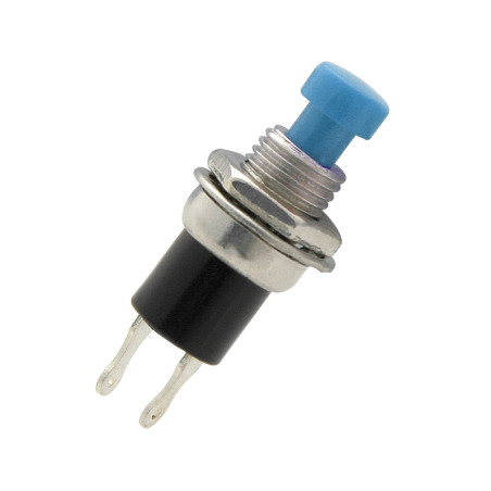 3949 - Tryckknapp PBS på rund blå plastströmbrytare