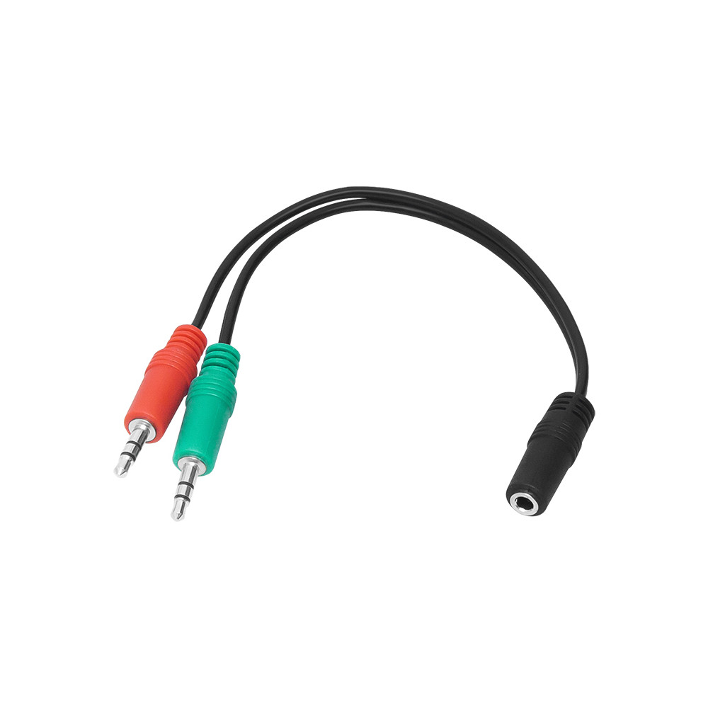 3420 - Splitter jack: uttag 3,5 4-poligt - 2xkontakt 3,5 stereo
