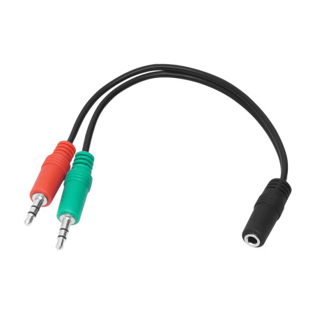 3420 - Splitter jack: uttag 3,5 4-poligt - 2xkontakt 3,5 stereo