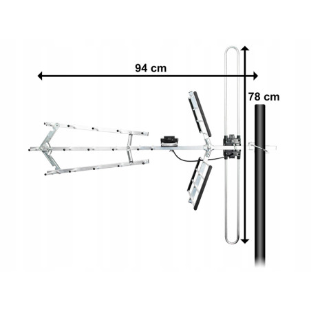 21-037- DVB-T-antenn ATD27S VHF/UHF MUX8 riktad passiv