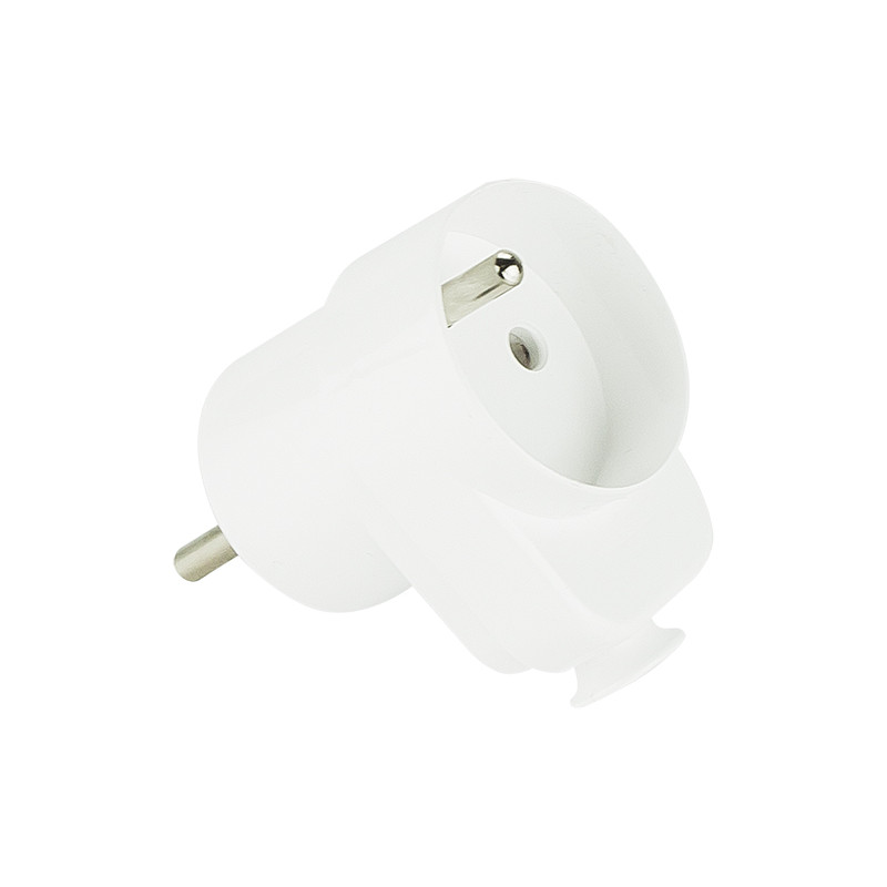 2382- Vinkelkontakt wt-16g vit med elektriskt uttag