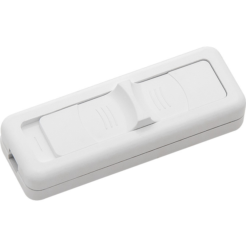 Skjutreglagebrytare, enpolig 2,5A, vit