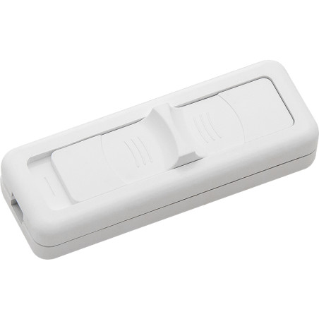 Skjutreglagebrytare, enpolig 2,5A, vit