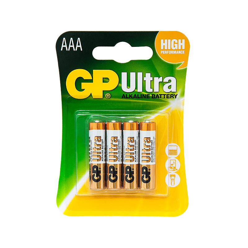 8449 - Alkaliskt batteri AAA 1.5 LR3 GP Ultra 4-pack