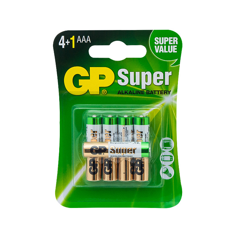 8941 - Alkaliskt batteri AAA 1.5 LR3 GP Super 5-pack