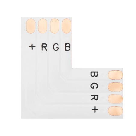4863 - Anslutningskontakt för 10 mm RGB LED-strip med 'L'-form.