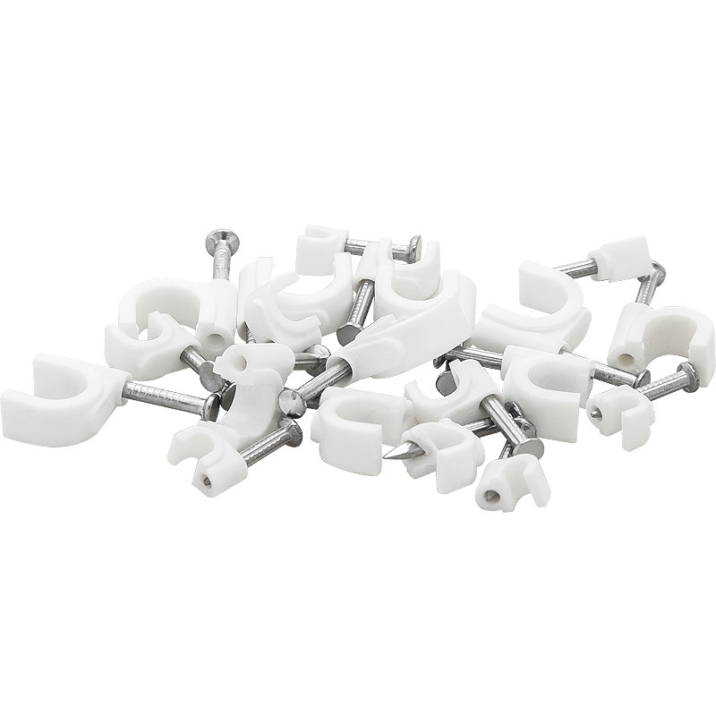 42-010- Kabelhållare 6mm vit rund