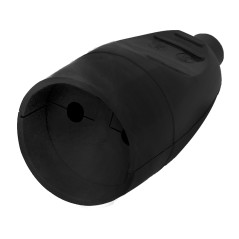 9557 - Enkel svart GN-161-uttag utan jordning