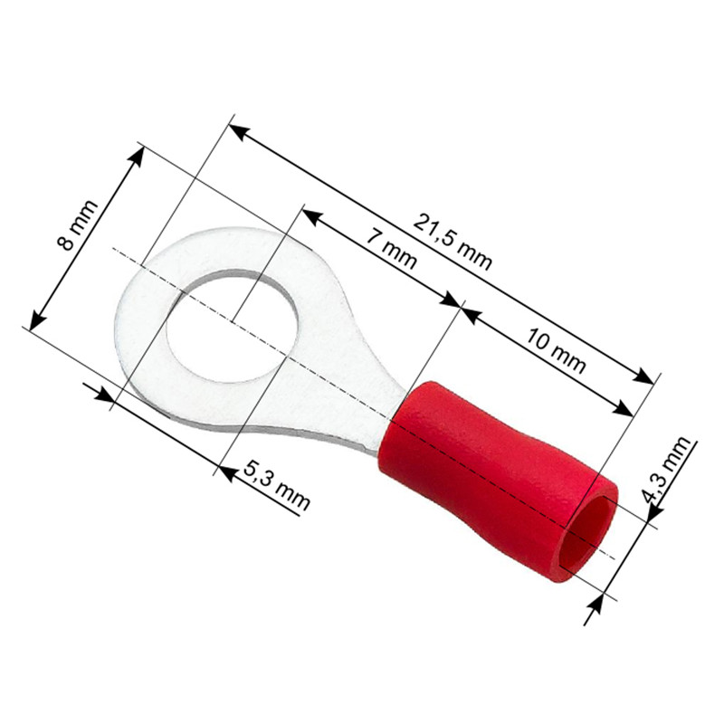 43-015- Isolerad öglanslutning med skruv 5,3 kabel 4,3 mm
