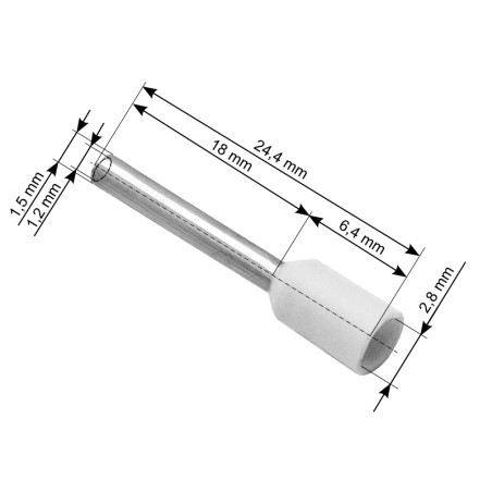 43-068 - Isolerad kontakt hylsa 0,75/18 vit