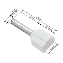 43-082- Isolerad kontakt 2x0,5/8 vit