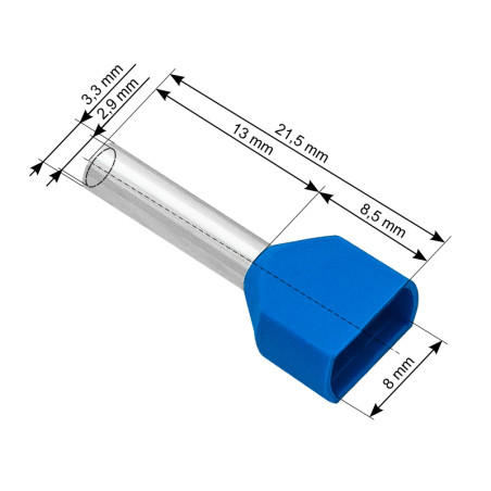 43-090- Isolerad kontakt 2x2,5/13 blå