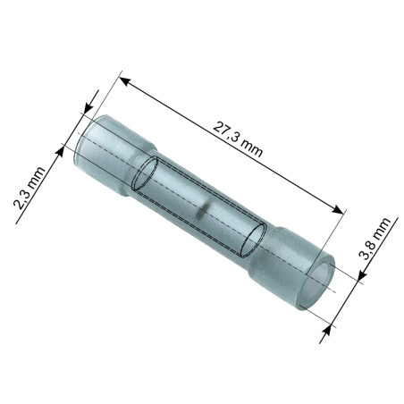 43-092- Isolerad anslutningskontakt 27,3/3,8/2,3 blå