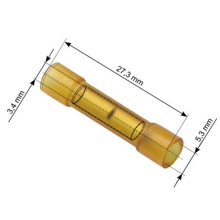 43-093- Isolerad anslutningskontakt 27,3/5,3/3,4 gul
