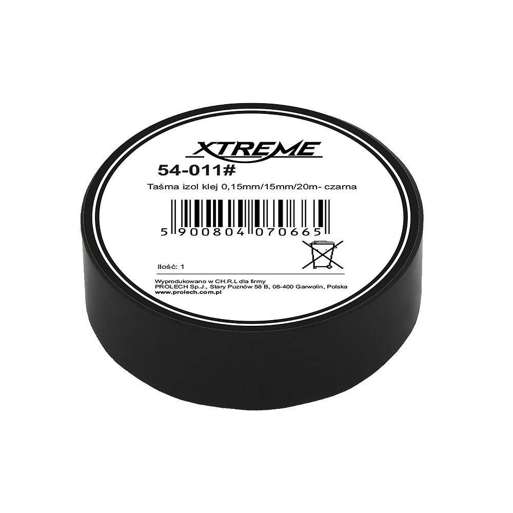 54-011- Isolerande klisterband 0,15mm/15mm/20m - svart