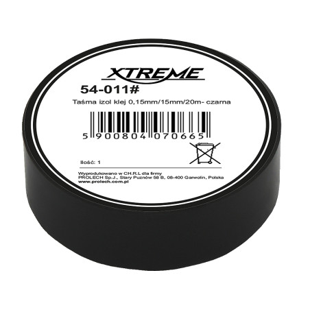 54-011- Isolerande klisterband 0,15mm/15mm/20m - svart