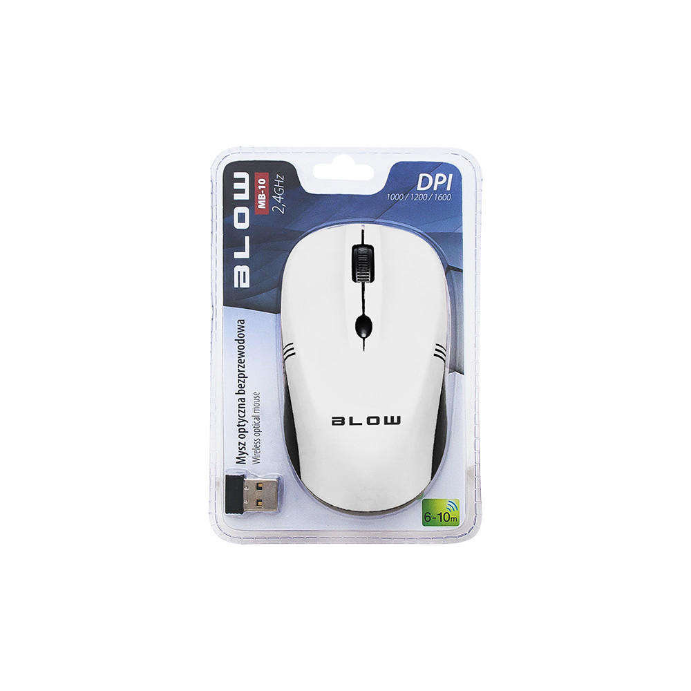 84-001- Mysz optyczna bezprzewodowa blow mb-10 biała