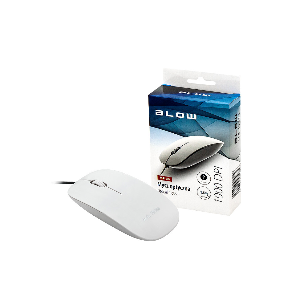 84-031- Optisk mus Blow MP-30 USB vit