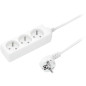 2577 - Nätkabel förlängare ps-370 3-uttag med jordning 5m vit 3x1,5mm