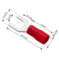 43-005- Isolerad gaffelkontakt med skruv 4,3 kabel 4,3