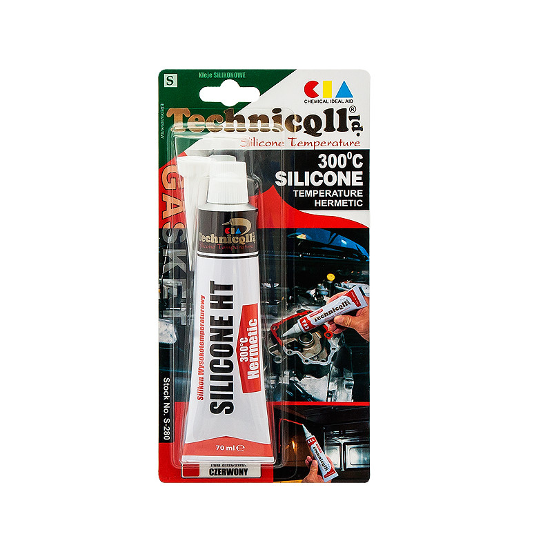 3399 - Högtemperatursilikon 70 ml röd tekniskt