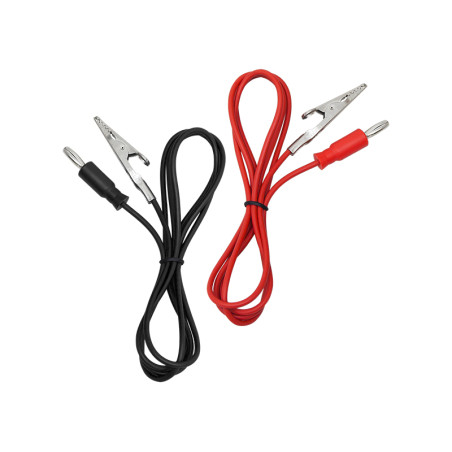 96-742- Banankontakt med krokodiler 1m svart+röd