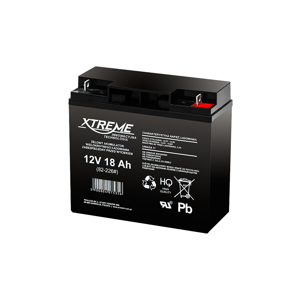 82-226- Gelbatteri 12v 18ah xtreme 180x165x77_5 82-226- Gelbatteri 12v 18ah xtreme 180x165x77_5