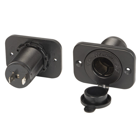 97-874- Bilkontaktdosa 1x vattentät 12/24v montering genom borrning