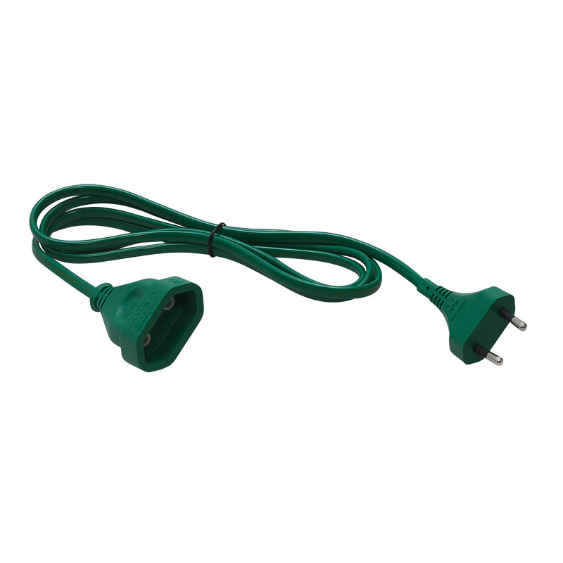 2581 - Nätkabel PS-11CH förlängningskabel 1-uttag utan jordning 1,5m grön