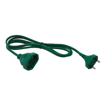 2581 - Nätkabel PS-11CH förlängningskabel 1-uttag utan jordning 1,5m grön