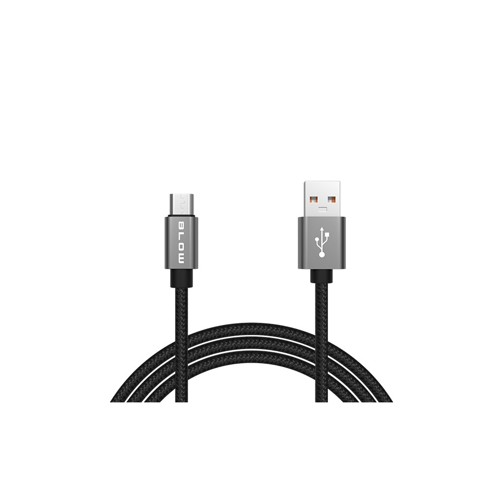 66-081- Przyłącze usb a - micro b 1,5m plecionka-metal blister