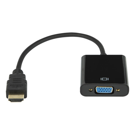 92-120- HDMI-omvandlare hane-till-VGA hona+honkontakt+3,5 mm honkontakt+mikrofonkontakt+kabel