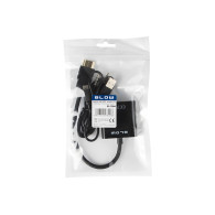 92-120- HDMI-omvandlare hane-till-VGA hona+honkontakt+3,5 mm honkontakt+mikrofonkontakt+kabel
