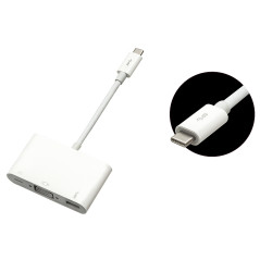 76-102- Adapter USB-kontakt till USB-C 3.1 - VGA-uttag + mikro USB-strömuttag 10 cm