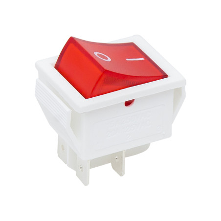 4708 - Upplyst växelströmbrytare mk621 230V röd vit kåpa