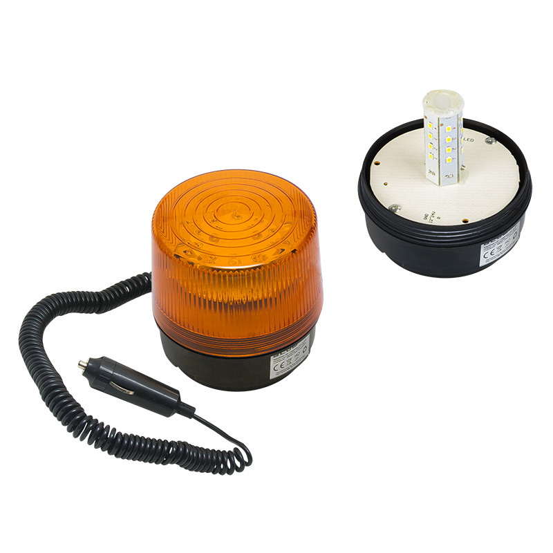 26-429- Optisk LED-lampa 12V magnet orange