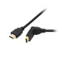 92-653- HDMI-HDMI-anslutning svart vinklad 3m skruvad