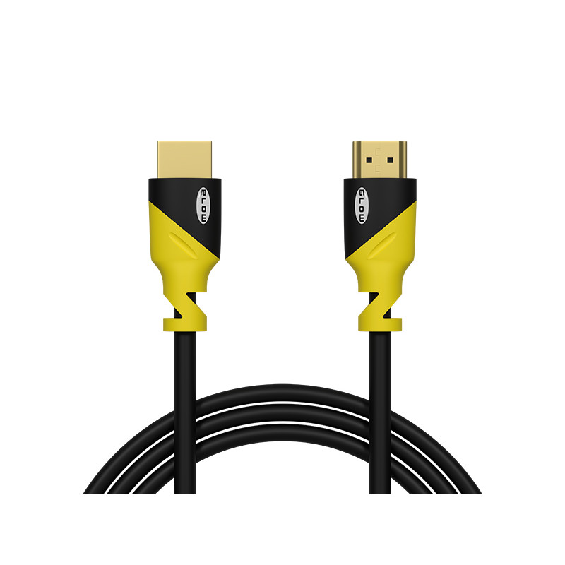 92-655- HDMI-HDMI anslutning gul rak 3m 4k