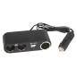96-876- Tändaruttagsgrenuttagare 1xkontakt/3xuttag+usb cs-33 kabel