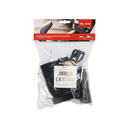 96-878- Tändaruttagsgrenuttagare för bil 1xkontakt/3xuttag+usb cs-34 med strömbrytare + kabel