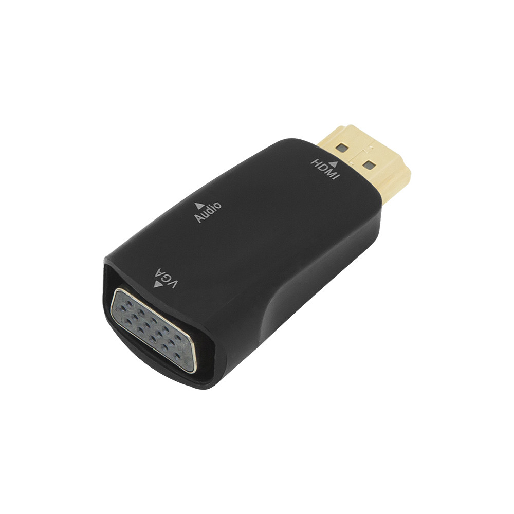 92-121- HDMI-adapter hane till VGA hona + 3,5 mm hona.