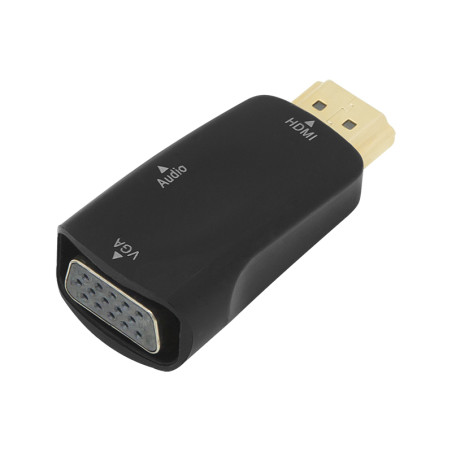 92-121- HDMI-adapter hane till VGA hona + 3,5 mm hona.