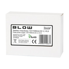 3666 - Switchad strömförsörjning 12v/1000ma dc 2.1/5.5 (+) för kameror