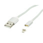66-106- USB A - Micro B anslutningskabel 1,0m magnetisk silver blister