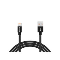 66-108- Przyłącze usb a - iphone  1,0m plecionka bl