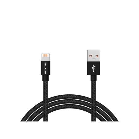 66-108- USB-kabel A till iPhone 1,0m flätad blå